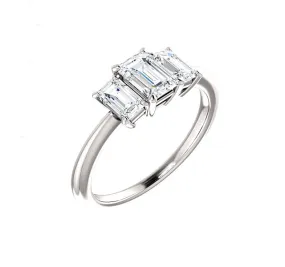 Three Stone Emerald Cut Setting