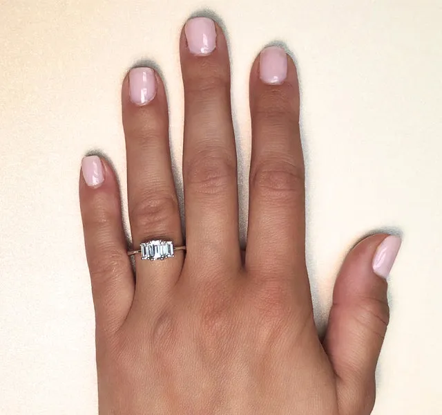 Three Stone Emerald Cut Setting