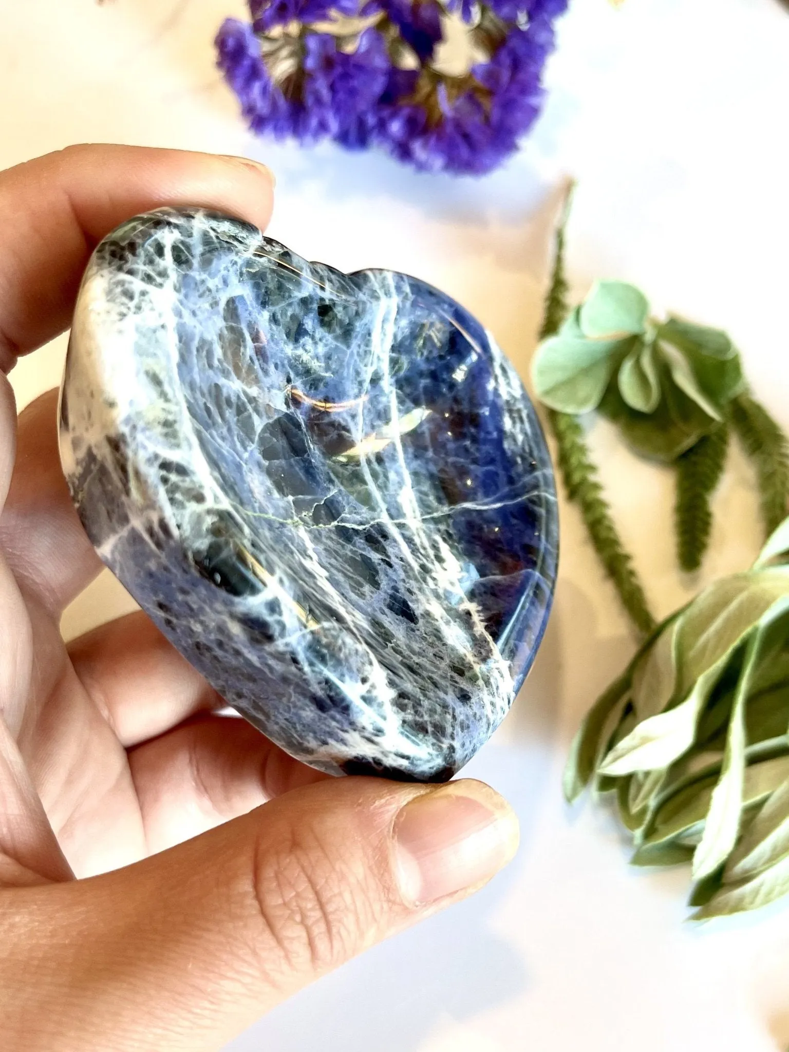 True Blue Heart Sodalite Dish