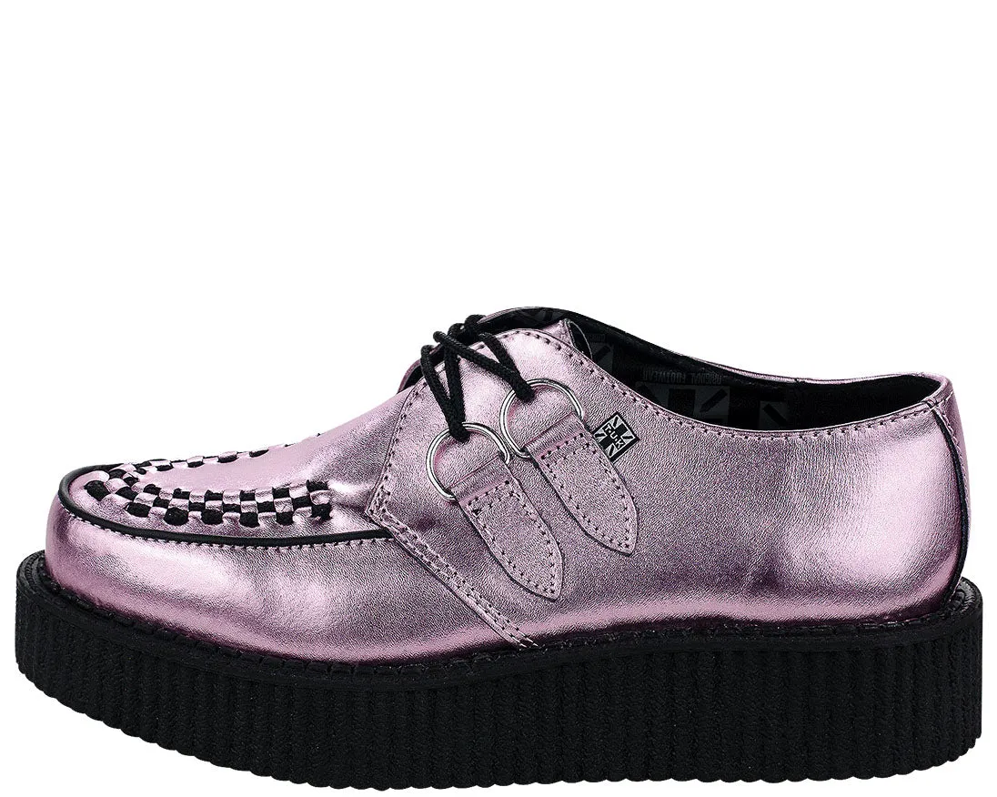 T.U.K Pink Metallic Round Viva Low Creeper