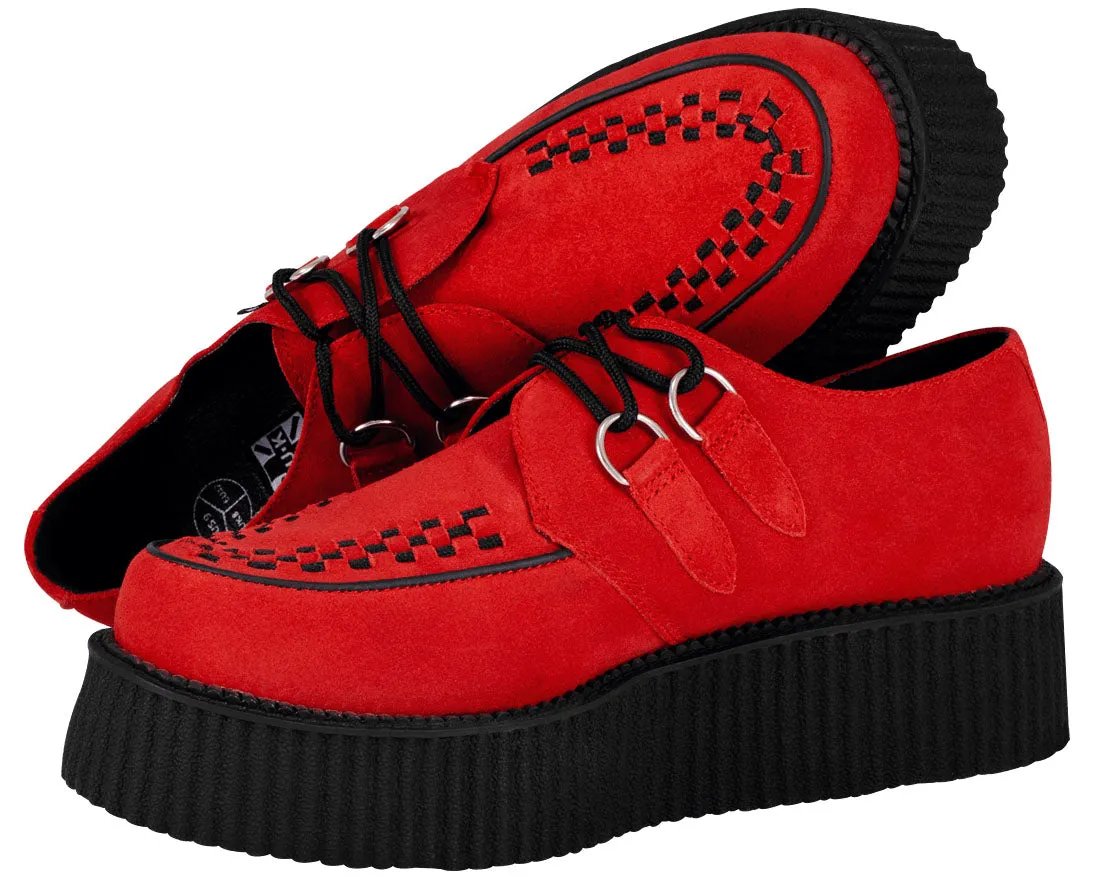 T.U.K Red Suede In Yer Face Mondo Creeper