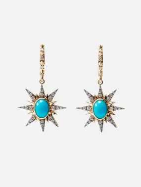 Turquoise Starburst Earrings