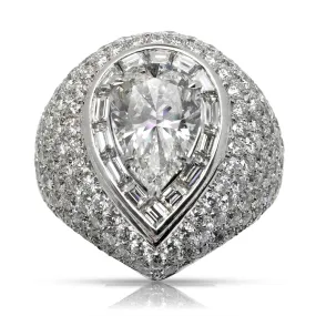 URSULA 10 CARAT PEAR SHAPE G COLOR VS2 CLARITY DIAMOND ENGAGEMENT RING 18K WHITE GOLD CERTIFIED 3 CT G VS2 BY MIKE NEKTA