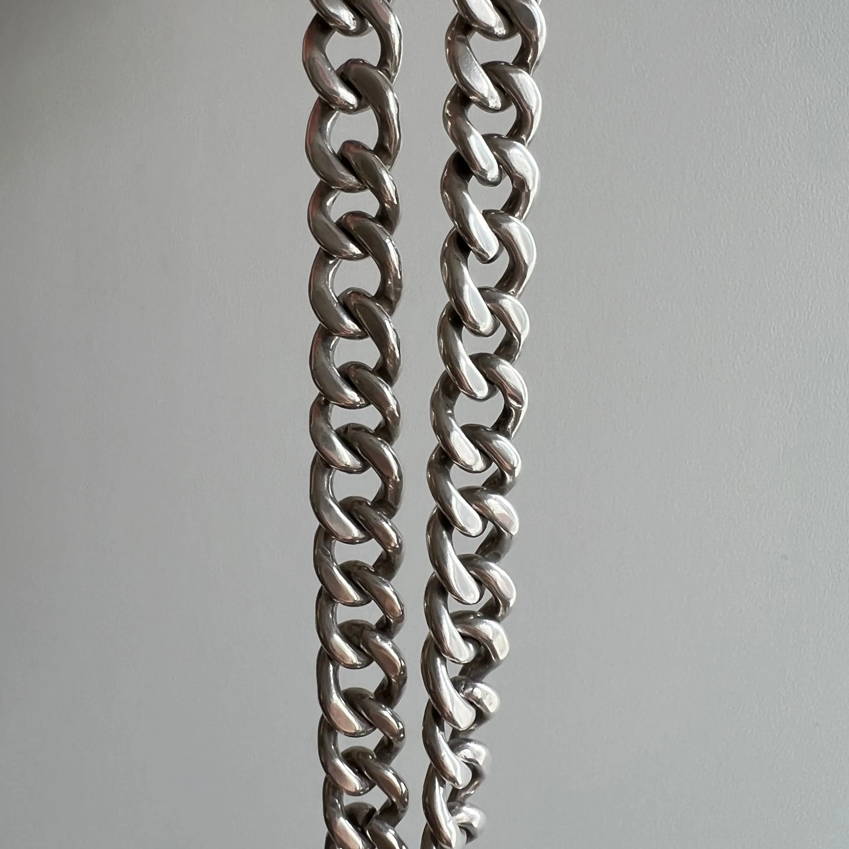 V I N T A G E // handmade curb / chunky sterling silver handmade Mexican curb chain / 21.5, 98.7g