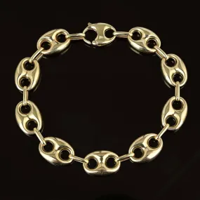 Vintage 14K Gold Gucci Puffy Mariner Link Bracelet, 9.5 in