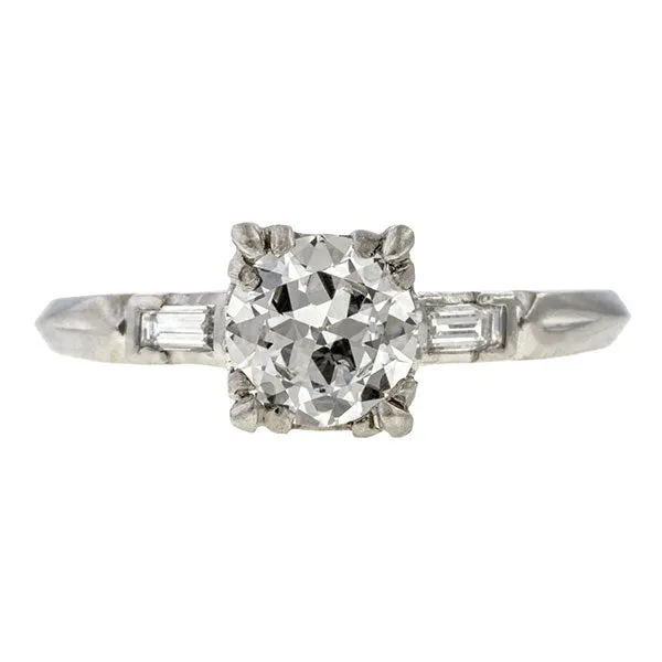 Vintage Engagement Ring, RBC 0.78ct.