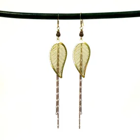 Vintage mesh leaves duster earrings