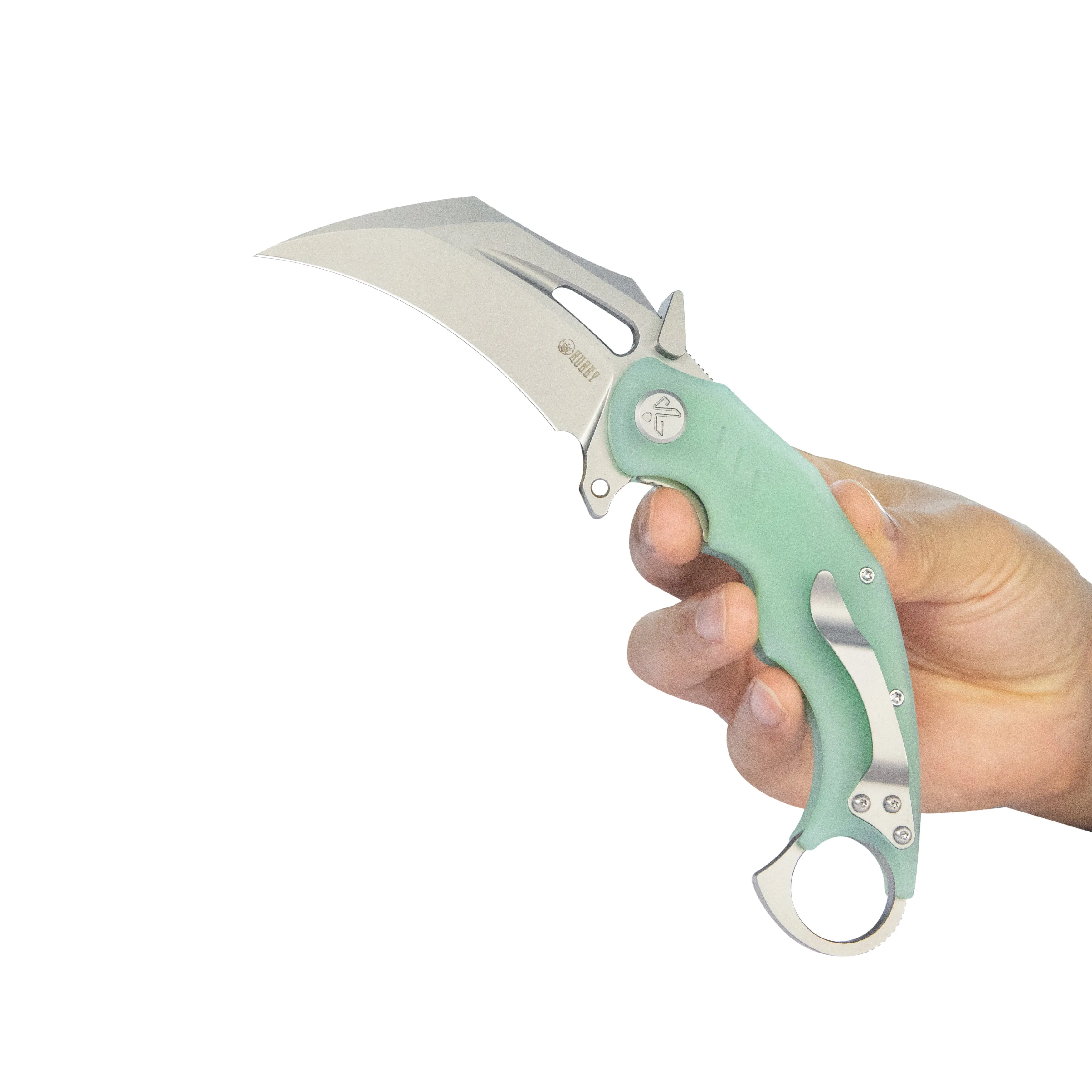 Wrath Karambit Folding Knife Jade G-10 Handle 2.68 Beadblast 14C28N Blade KU261I